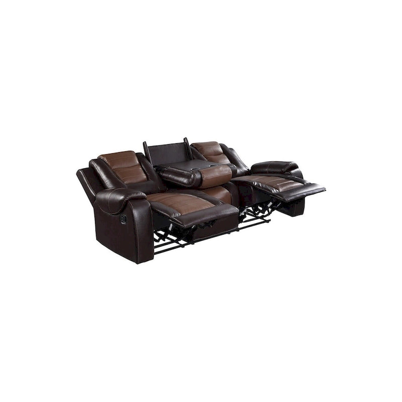Set da soggiorno Grete marrone in ecopelle premium
