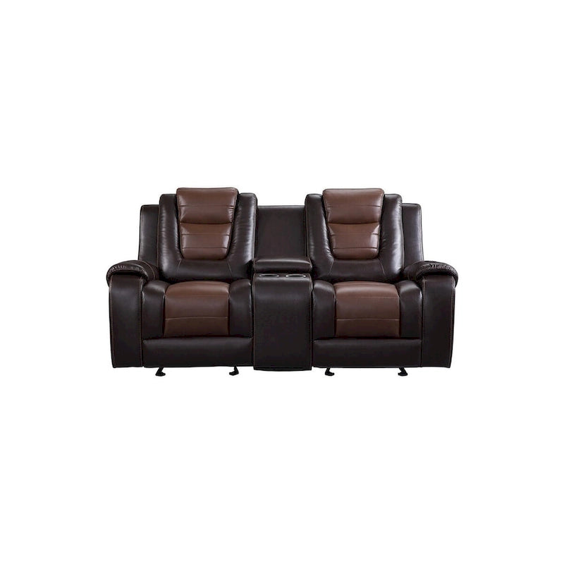 Set da soggiorno Grete marrone in ecopelle premium