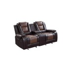 Set da soggiorno Grete marrone in ecopelle premium