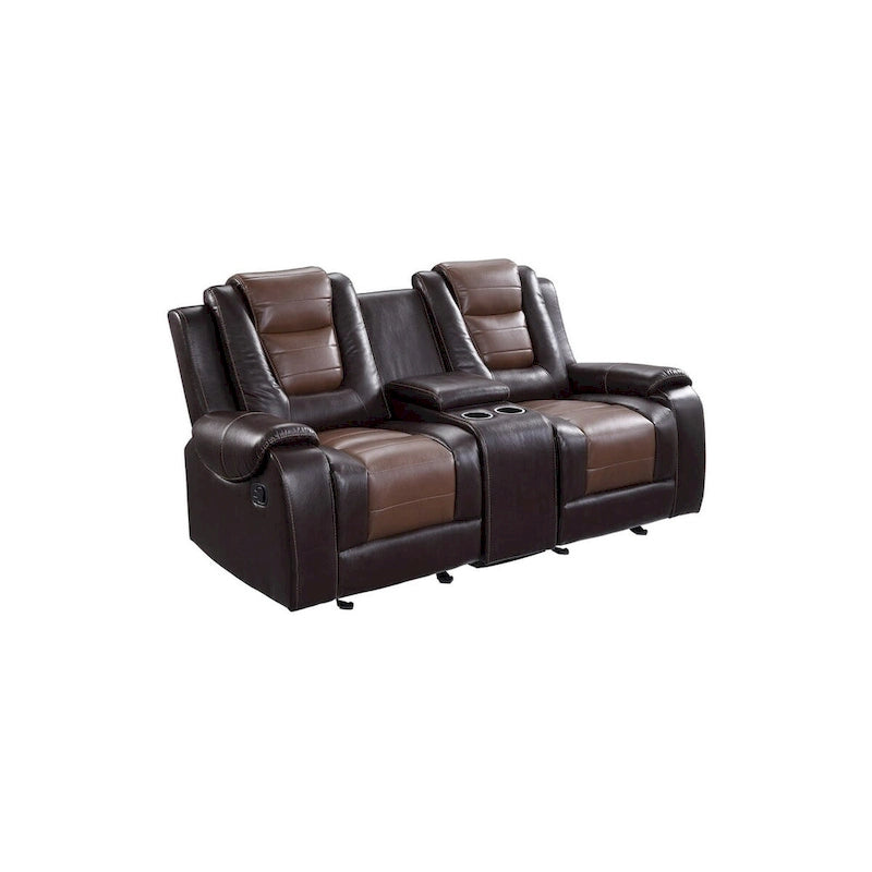 Set da soggiorno Grete marrone in ecopelle premium