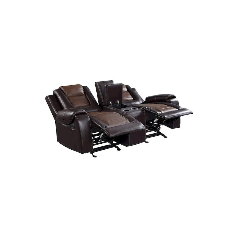 Set da soggiorno Grete marrone in ecopelle premium