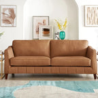 Hydeline Aria set van bank en fauteuil van topnerfleer met veren, traagschuim en veren
