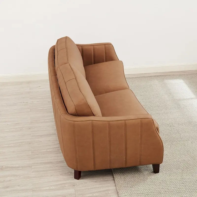 Hydeline Aria set van bank en fauteuil van topnerfleer met veren, traagschuim en veren