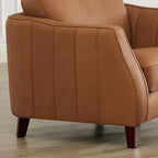 Hydeline Aria set van bank en fauteuil van topnerfleer met veren, traagschuim en veren