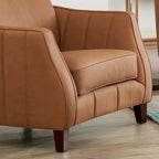 Hydeline Aria set van bank en fauteuil van topnerfleer met veren, traagschuim en veren