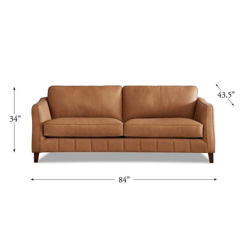 Hydeline Aria set van bank en fauteuil van topnerfleer met veren, traagschuim en veren