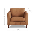 Hydeline Aria set van bank en fauteuil van topnerfleer met veren, traagschuim en veren