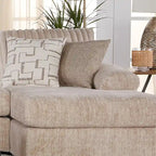 Divano componibile Roundhill Furniture Nason in velluto a coste larghe, con chaise longue, poltrona e pouf