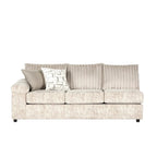 Divano componibile Roundhill Furniture Nason in velluto a coste larghe, con chaise longue, poltrona e pouf