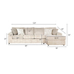 Divano componibile Roundhill Furniture Nason in velluto a coste larghe, con chaise longue, poltrona e pouf