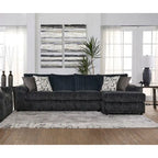 Divano componibile Roundhill Furniture Nason in velluto a coste larghe, con chaise longue, poltrona e pouf
