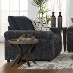 Divano componibile Roundhill Furniture Nason in velluto a coste larghe, con chaise longue, poltrona e pouf