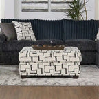 Divano componibile Roundhill Furniture Nason in velluto a coste larghe, con chaise longue, poltrona e pouf