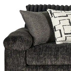 Divano componibile Roundhill Furniture Nason in velluto a coste larghe, con chaise longue, poltrona e pouf