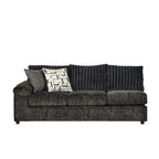 Divano componibile Roundhill Furniture Nason in velluto a coste larghe, con chaise longue, poltrona e pouf