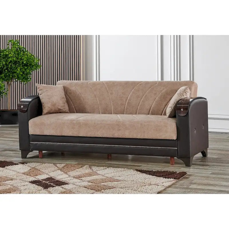Conjunto de sala de estar moderno Somali de 3 piezas, cómodo y convertible en cama: un sofá, un sofá de dos plazas y un sillón