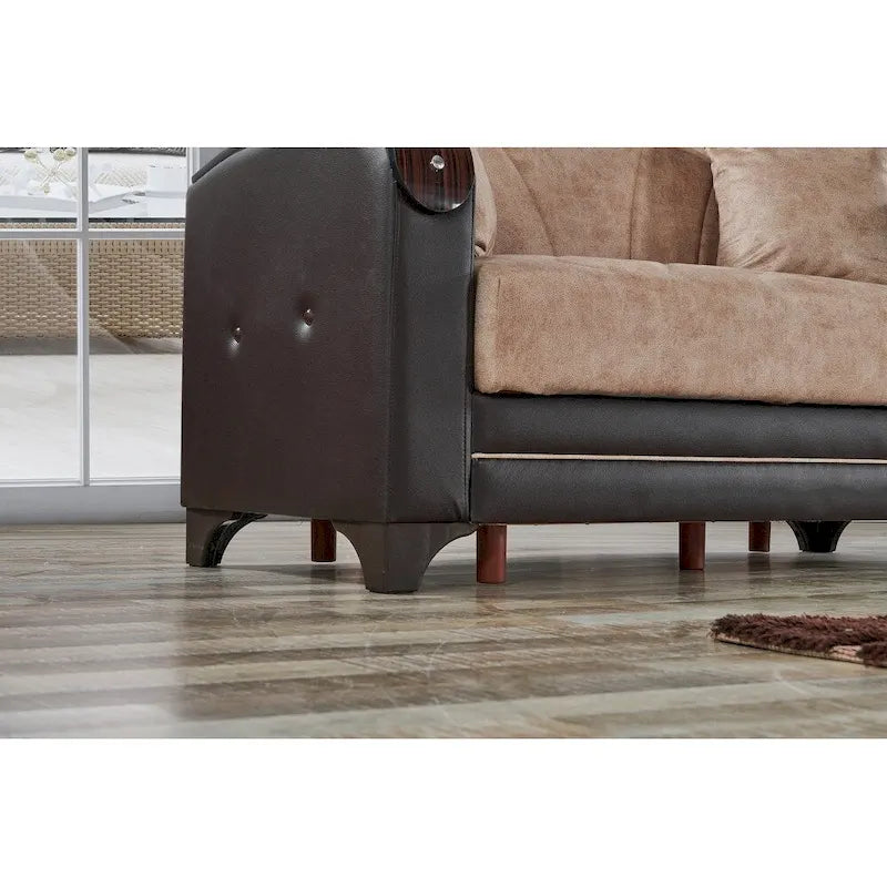 Conjunto de sala de estar moderno Somali de 3 piezas, cómodo y convertible en cama: un sofá, un sofá de dos plazas y un sillón