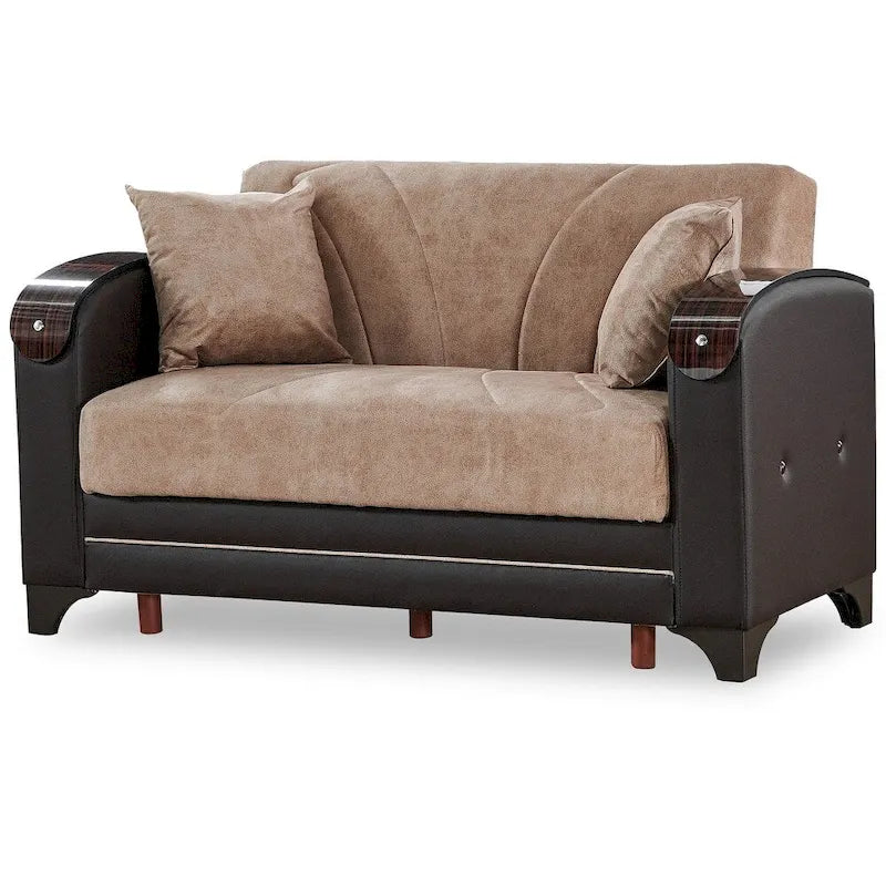 Conjunto de sala de estar moderno Somali de 3 piezas, cómodo y convertible en cama: un sofá, un sofá de dos plazas y un sillón