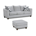 Roundhill Furniture Duleek 2-delige woonkamerset, bank en cocktailpoef, zilverkleurig visgraatpatroon