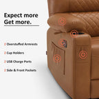 Elektrischer Relax-Zweisitzer MCombo, elektrisch verstellbares Sofa mit Wärme- und Vibrationsfunktion, USB-Anschlüssen und Getränkehaltern PR622