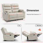 Elektrischer Relax-Zweisitzer MCombo, elektrisch verstellbares Sofa mit Wärme- und Vibrationsfunktion, USB-Anschlüssen und Getränkehaltern PR622