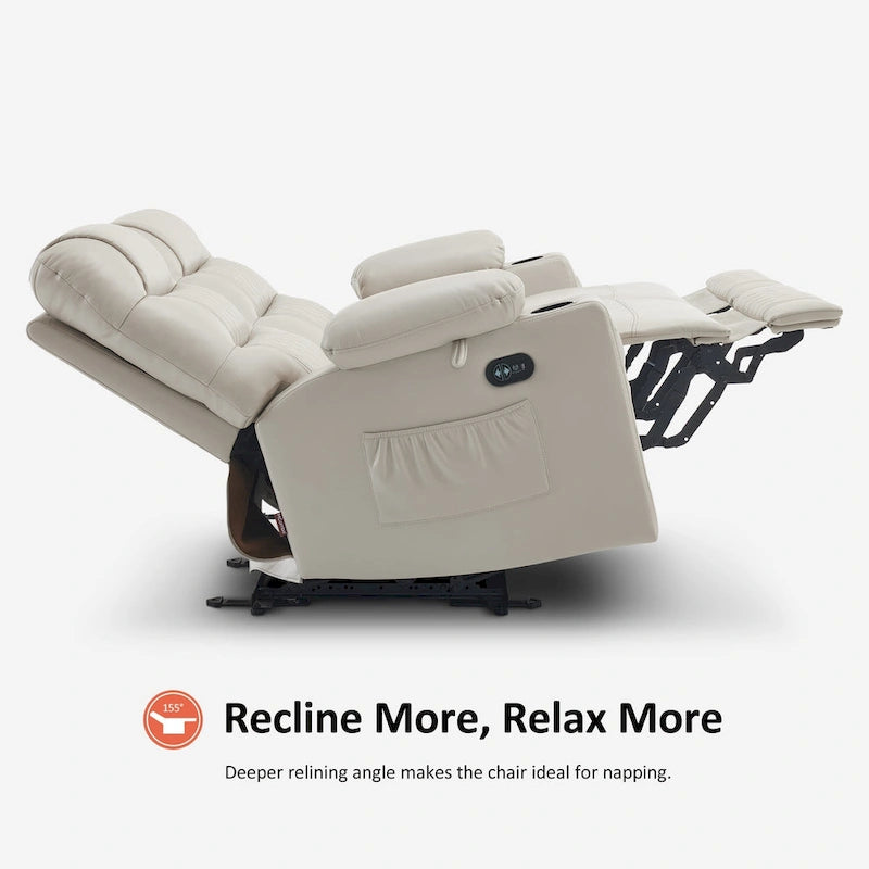 Elektrischer Relax-Zweisitzer MCombo, elektrisch verstellbares Sofa mit Wärme- und Vibrationsfunktion, USB-Anschlüssen und Getränkehaltern PR622