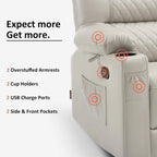 Elektrischer Relax-Zweisitzer MCombo, elektrisch verstellbares Sofa mit Wärme- und Vibrationsfunktion, USB-Anschlüssen und Getränkehaltern PR622