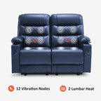 Elektrischer Relax-Zweisitzer MCombo, elektrisch verstellbares Sofa mit Wärme- und Vibrationsfunktion, USB-Anschlüssen und Getränkehaltern PR622