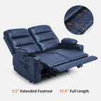 Elektrischer Relax-Zweisitzer MCombo, elektrisch verstellbares Sofa mit Wärme- und Vibrationsfunktion, USB-Anschlüssen und Getränkehaltern PR622