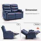 Elektrischer Relax-Zweisitzer MCombo, elektrisch verstellbares Sofa mit Wärme- und Vibrationsfunktion, USB-Anschlüssen und Getränkehaltern PR622