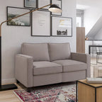 Georgia Upholstered 2 Seater Loveseat Sofa, Taupe