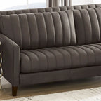 Hydeline Ennis set van topnerfleer met bank, loveseat en fauteuil – bank, loveseat, fauteuil