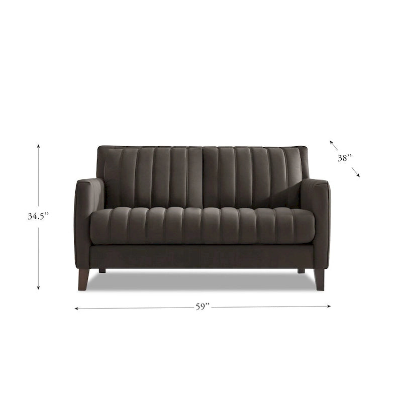Hydeline Ennis set van topnerfleer met bank, loveseat en fauteuil – bank, loveseat, fauteuil