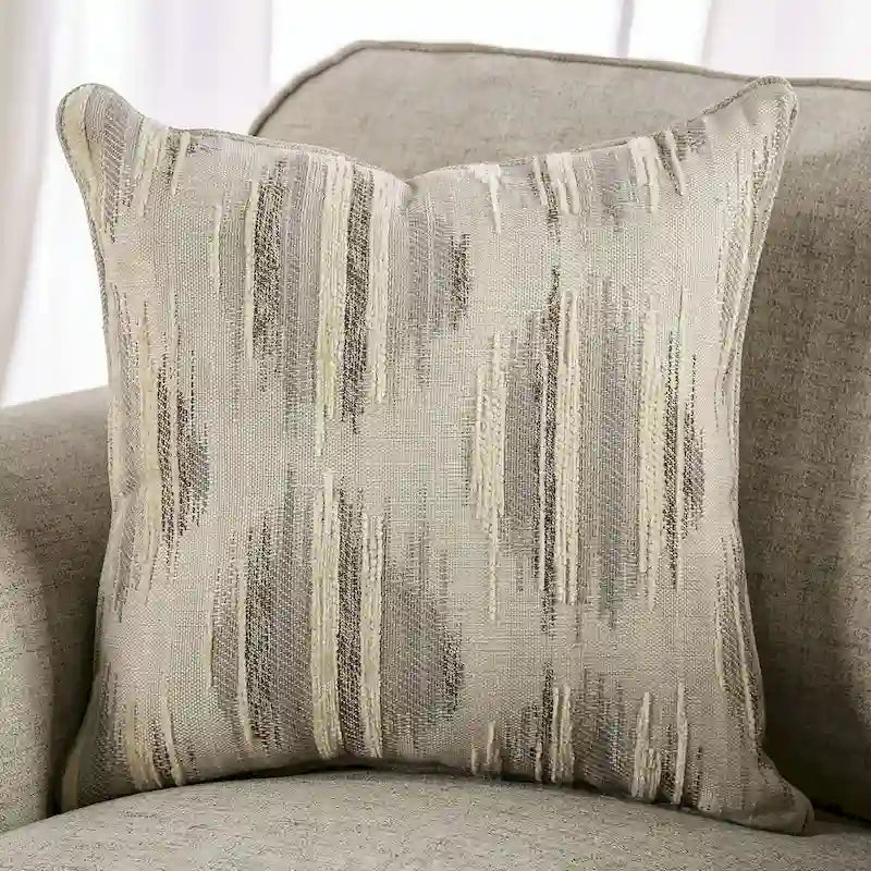 Ensemble de canapés 2 pièces Chetbert, tissu crème rembourré, style transitionnel, par Furniture of America