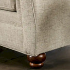 Ensemble de canapés 2 pièces Chetbert, tissu crème rembourré, style transitionnel, par Furniture of America
