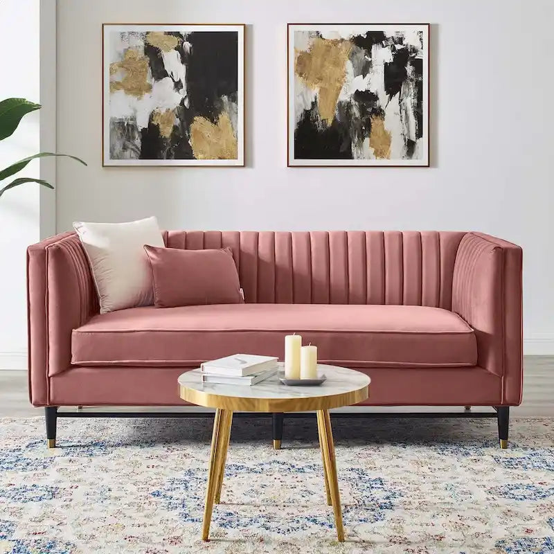 Devote getuftetes Loveseat aus Performance-Samt mit Kanalheftung