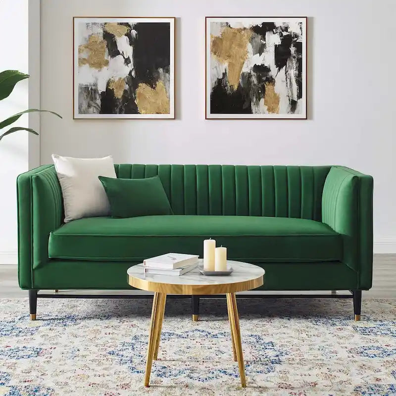 Devote getuftetes Loveseat aus Performance-Samt mit Kanalheftung