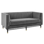 Devote getuftetes Loveseat aus Performance-Samt mit Kanalheftung
