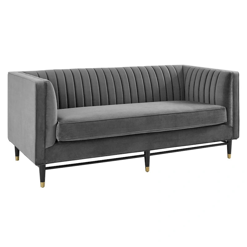 Devote getuftetes Loveseat aus Performance-Samt mit Kanalheftung