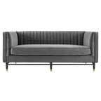 Devote getuftetes Loveseat aus Performance-Samt mit Kanalheftung