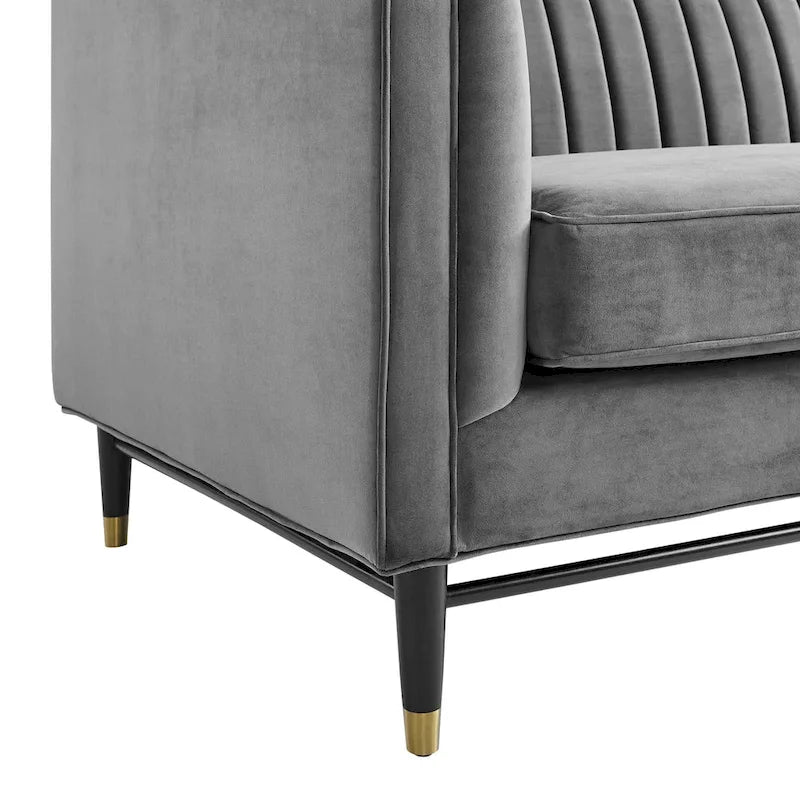 Devote getuftetes Loveseat aus Performance-Samt mit Kanalheftung