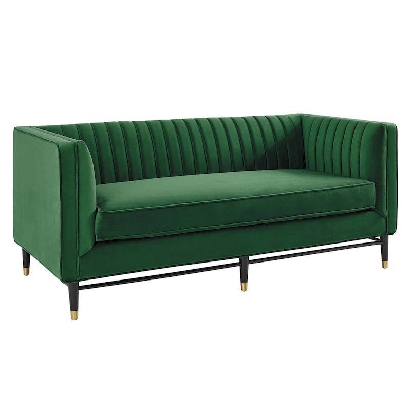 Devote getuftetes Loveseat aus Performance-Samt mit Kanalheftung