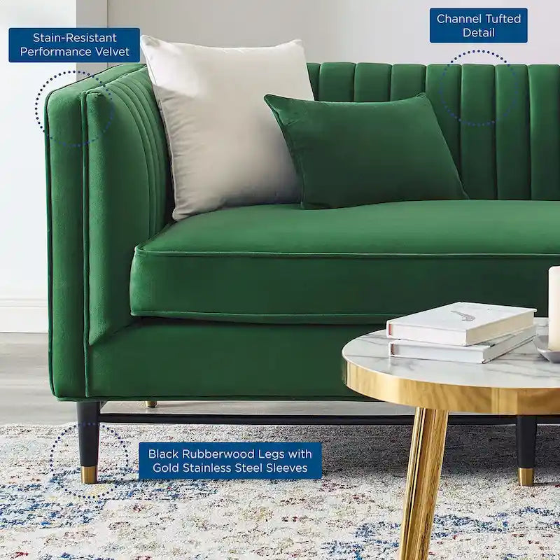 Devote getuftetes Loveseat aus Performance-Samt mit Kanalheftung
