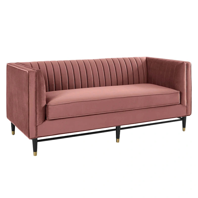 Devote getuftetes Loveseat aus Performance-Samt mit Kanalheftung