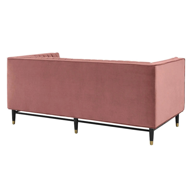 Devote getuftetes Loveseat aus Performance-Samt mit Kanalheftung