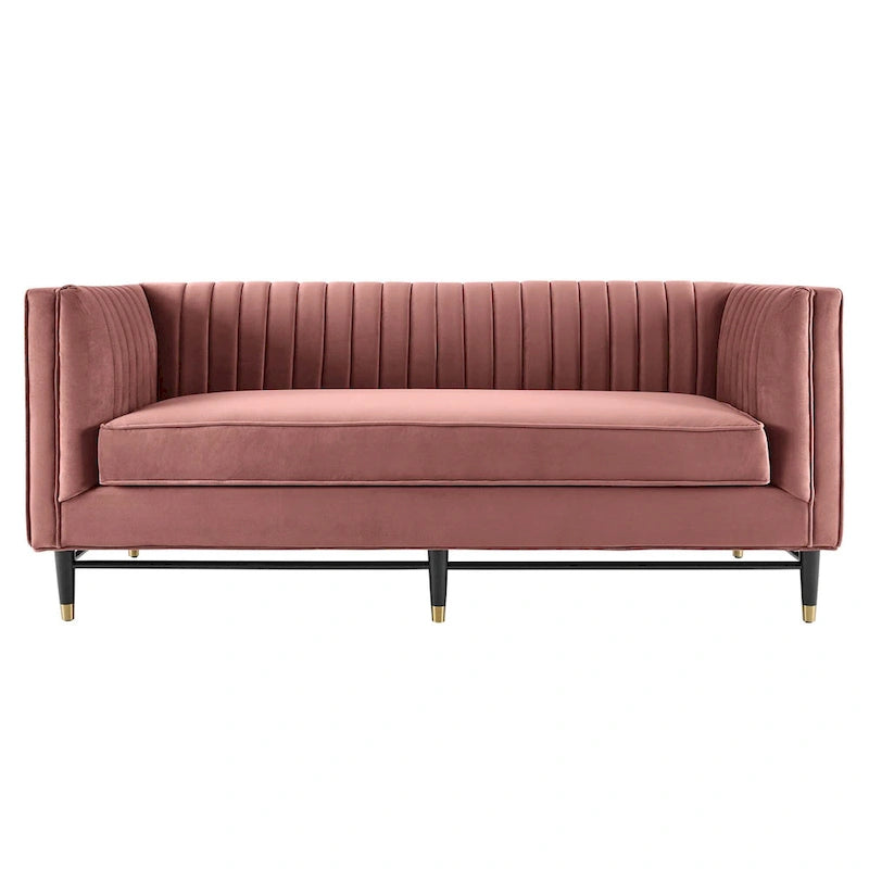 Devote getuftetes Loveseat aus Performance-Samt mit Kanalheftung
