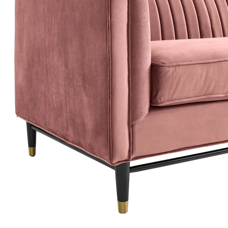 Devote getuftetes Loveseat aus Performance-Samt mit Kanalheftung