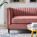 Devote getuftetes Loveseat aus Performance-Samt mit Kanalheftung