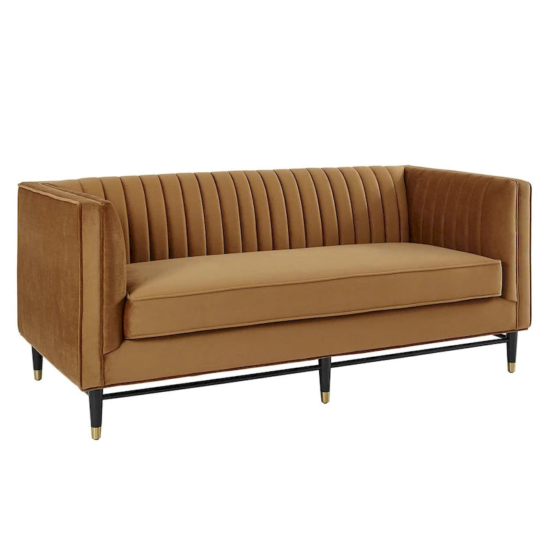 Devote getuftetes Loveseat aus Performance-Samt mit Kanalheftung
