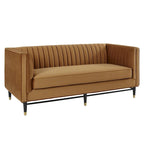 Devote getuftetes Loveseat aus Performance-Samt mit Kanalheftung
